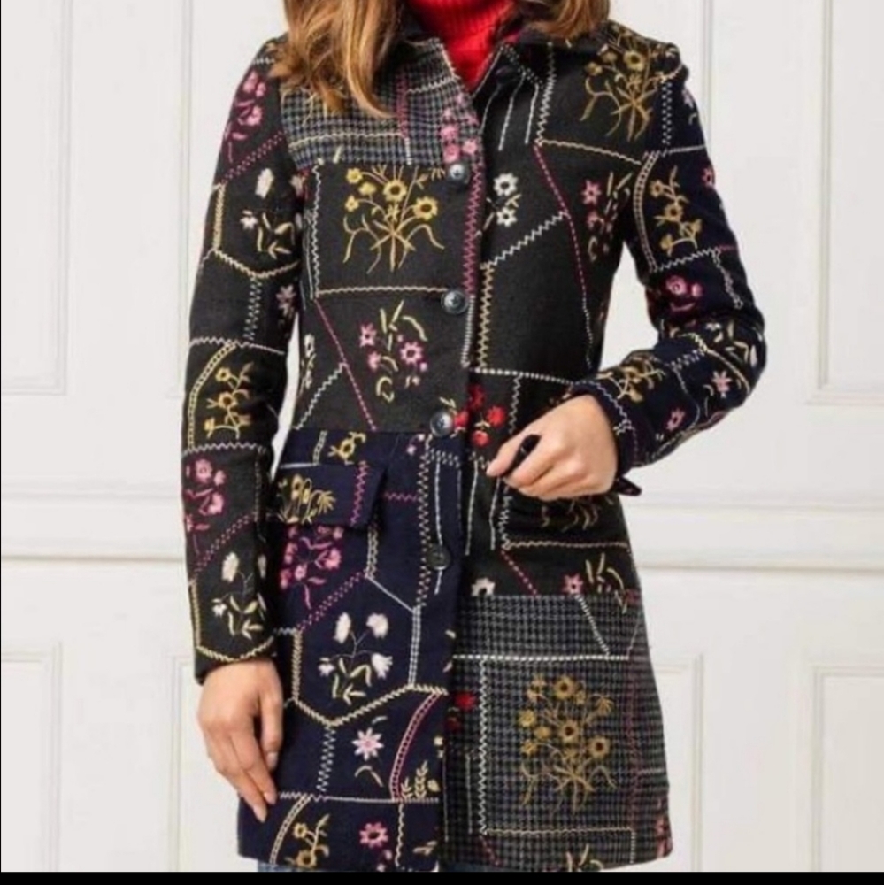 Desigual 5 Button Patchwork Coat - image 5